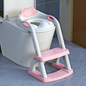 Toddler Toilet Training Seat with Stabilized Base Splash Guard Anti Slip Pad and Step Stool 
