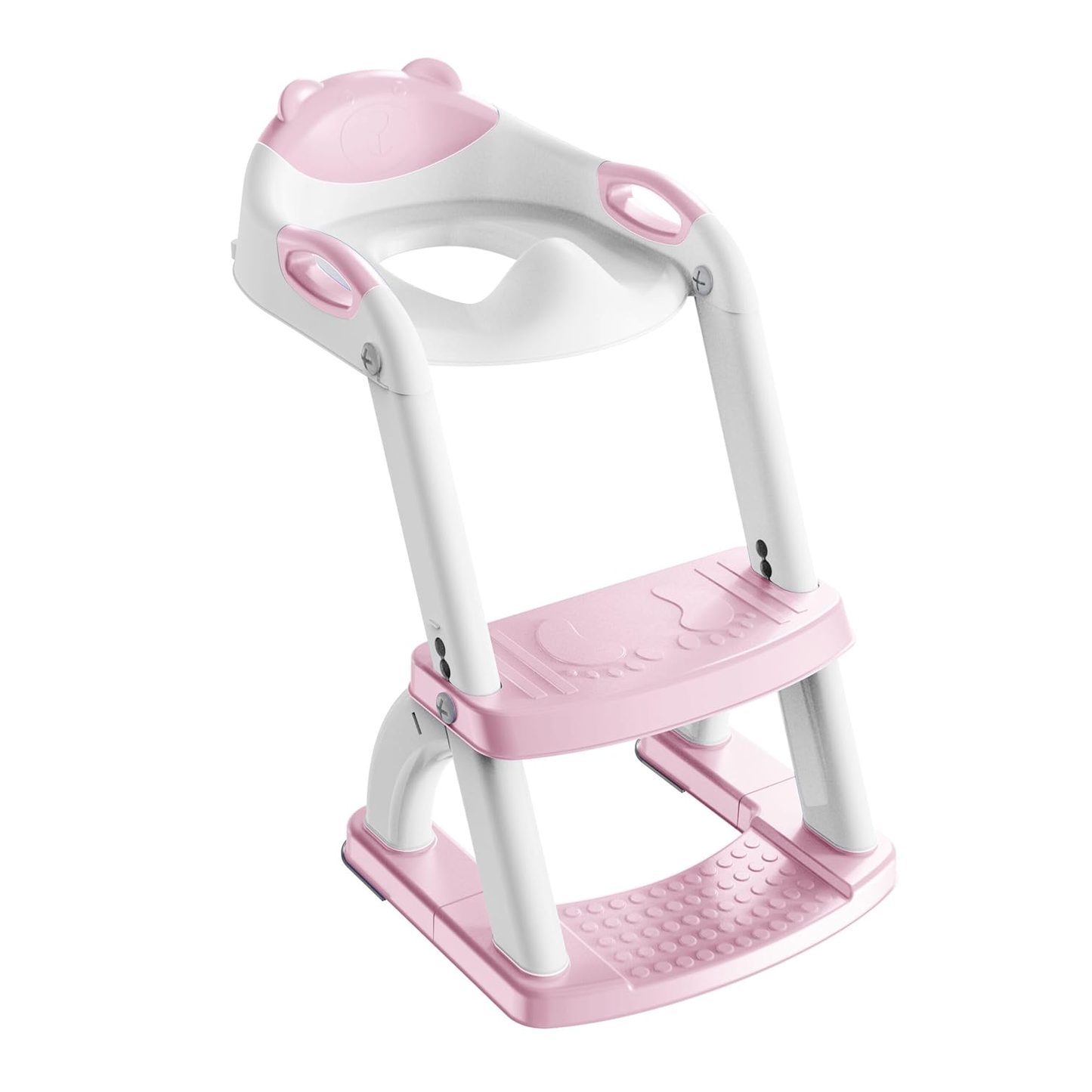 Toddler Toilet Training Seat with Stabilized Base Splash Guard Anti Slip Pad and Step Stool 