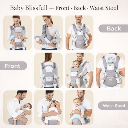 Luxury Ergonomic Baby Carrier with Waist Support Multi-Position Comfort Carry