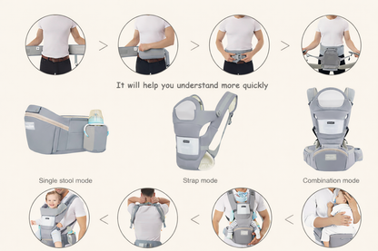 Luxury Ergonomic Baby Carrier with Waist Support Multi-Position Comfort Carry