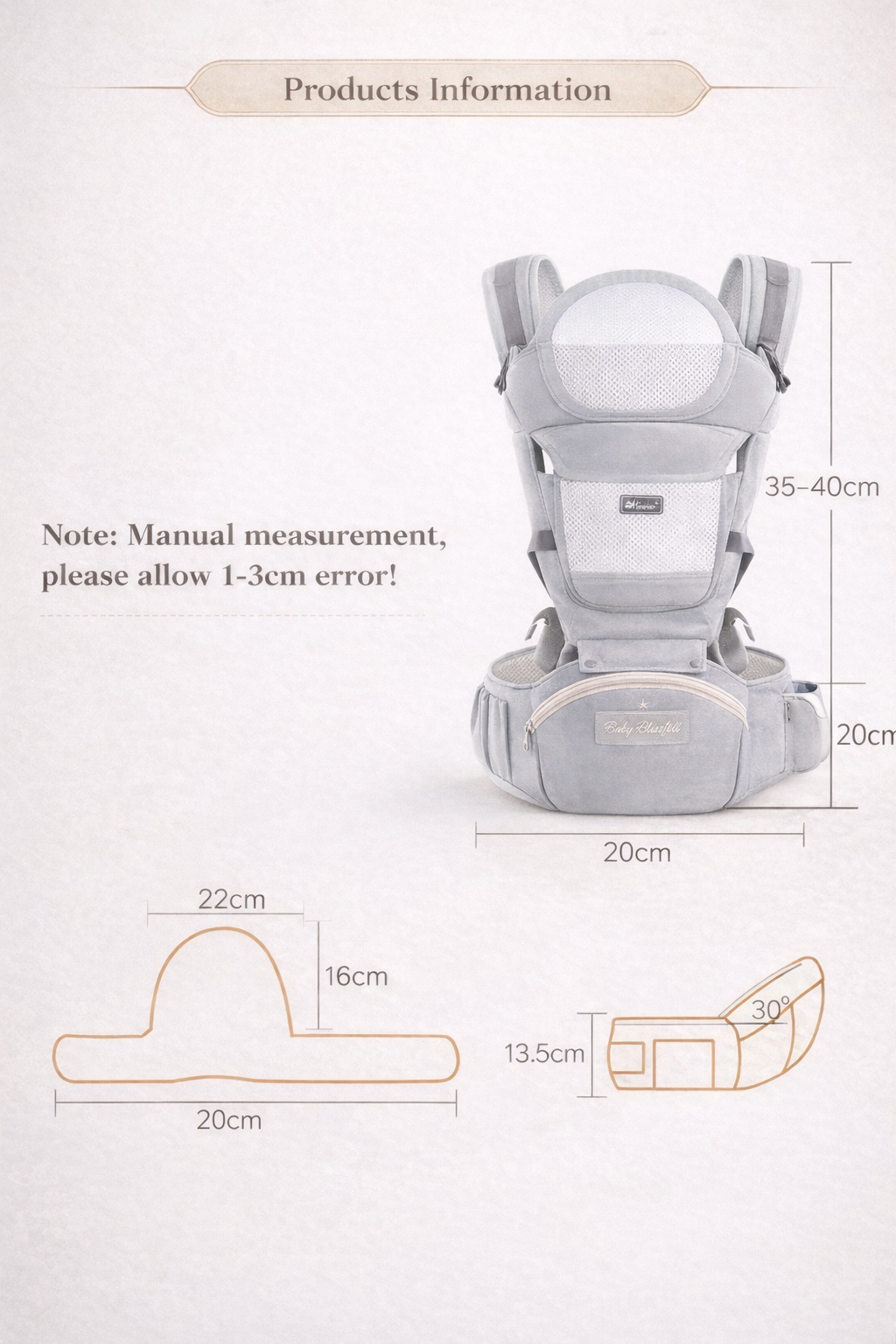 Luxury Ergonomic Baby Carrier with Waist Support Multi-Position Comfort Carry