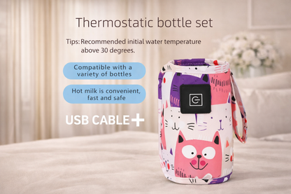 Portable USB Baby Bottle Warmer – Travel Milk Heating Bag for Stroller & Car (Safe & Insulated)