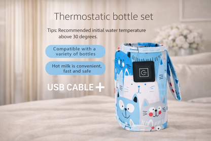 Portable USB Baby Bottle Warmer – Travel Milk Heating Bag for Stroller & Car (Safe & Insulated)