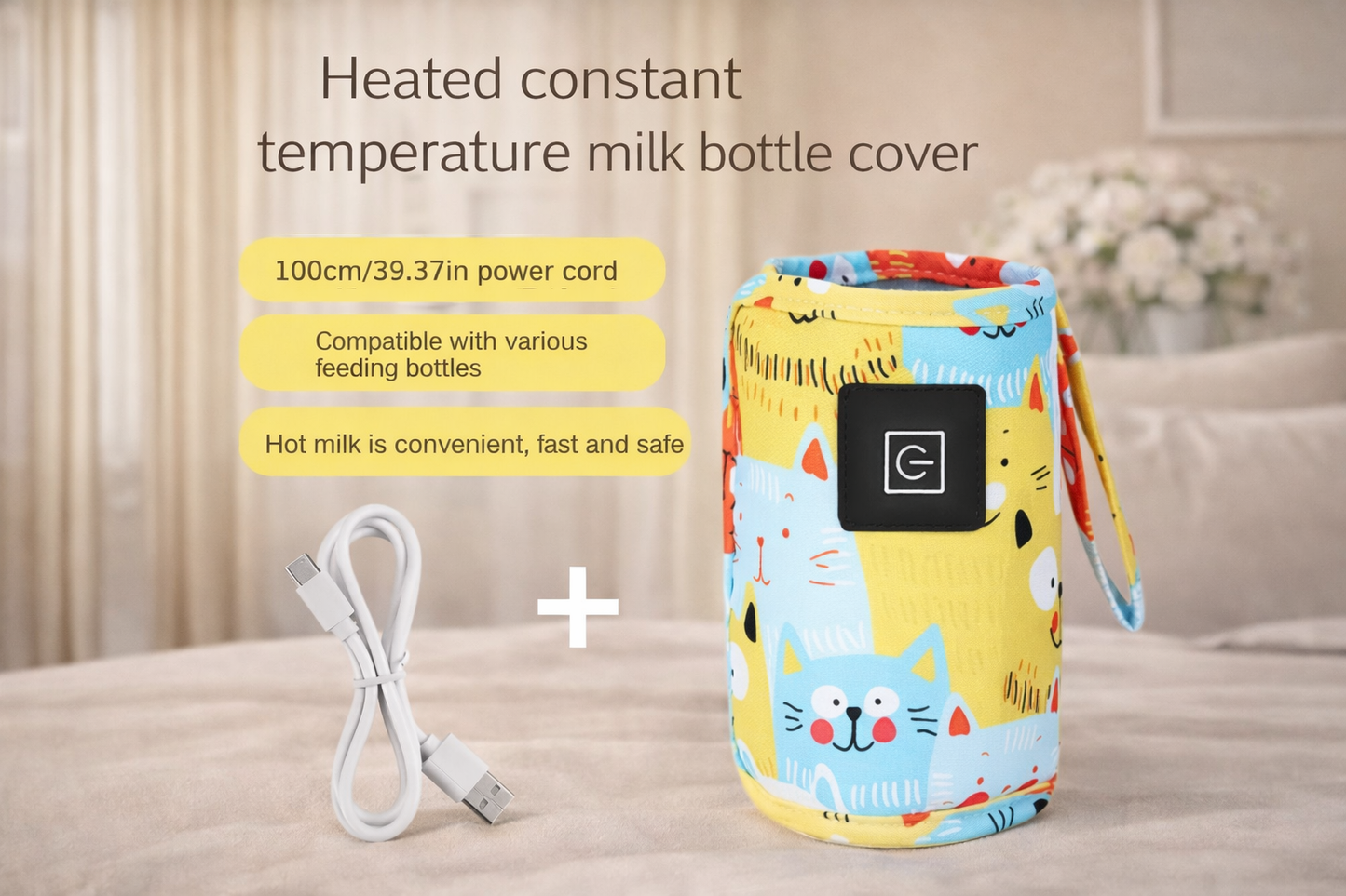 Portable USB Baby Bottle Warmer – Travel Milk Heating Bag for Stroller & Car (Safe & Insulated)